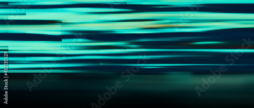 Green abstract motion blur background. Horror pattern with color lines. Different shades and thickness. Metallic pattern industry, technology background. 3D illustration