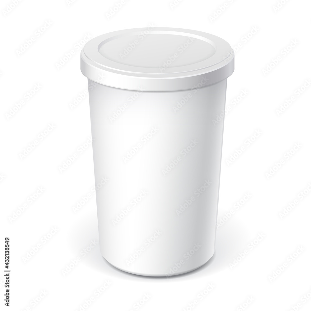 White blank plastic container White blank plastic container