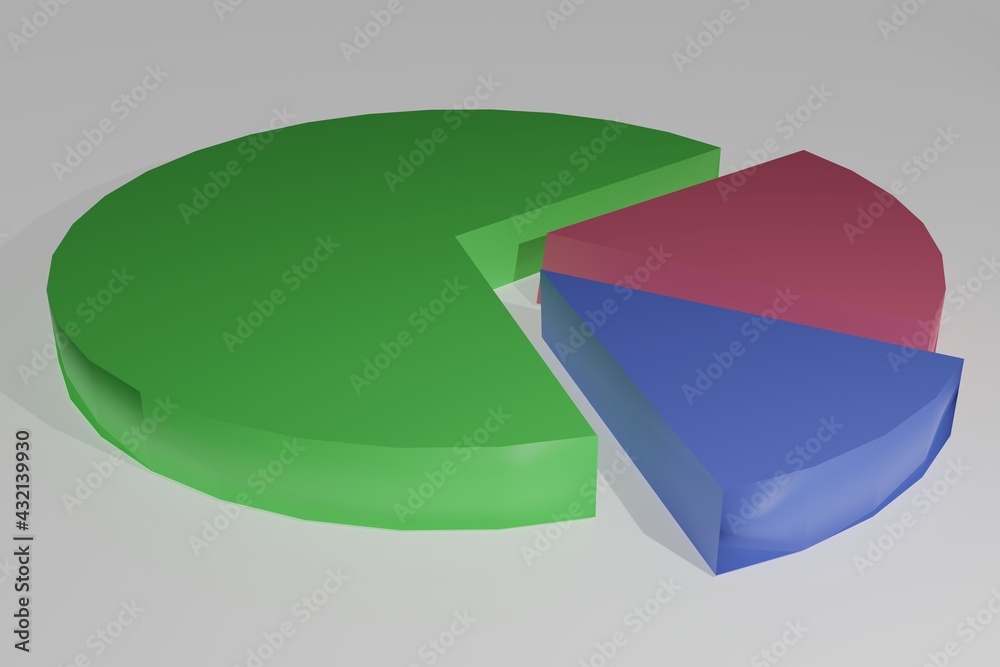 Obraz premium 3D circle divided into three parts. Chart on white background