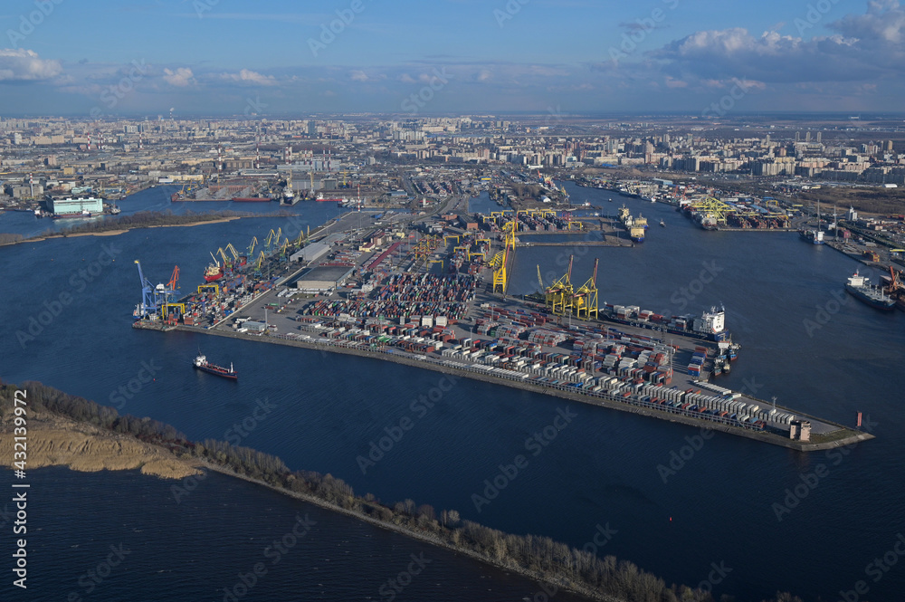 Big Sea Port St. Petersburg Ship Container