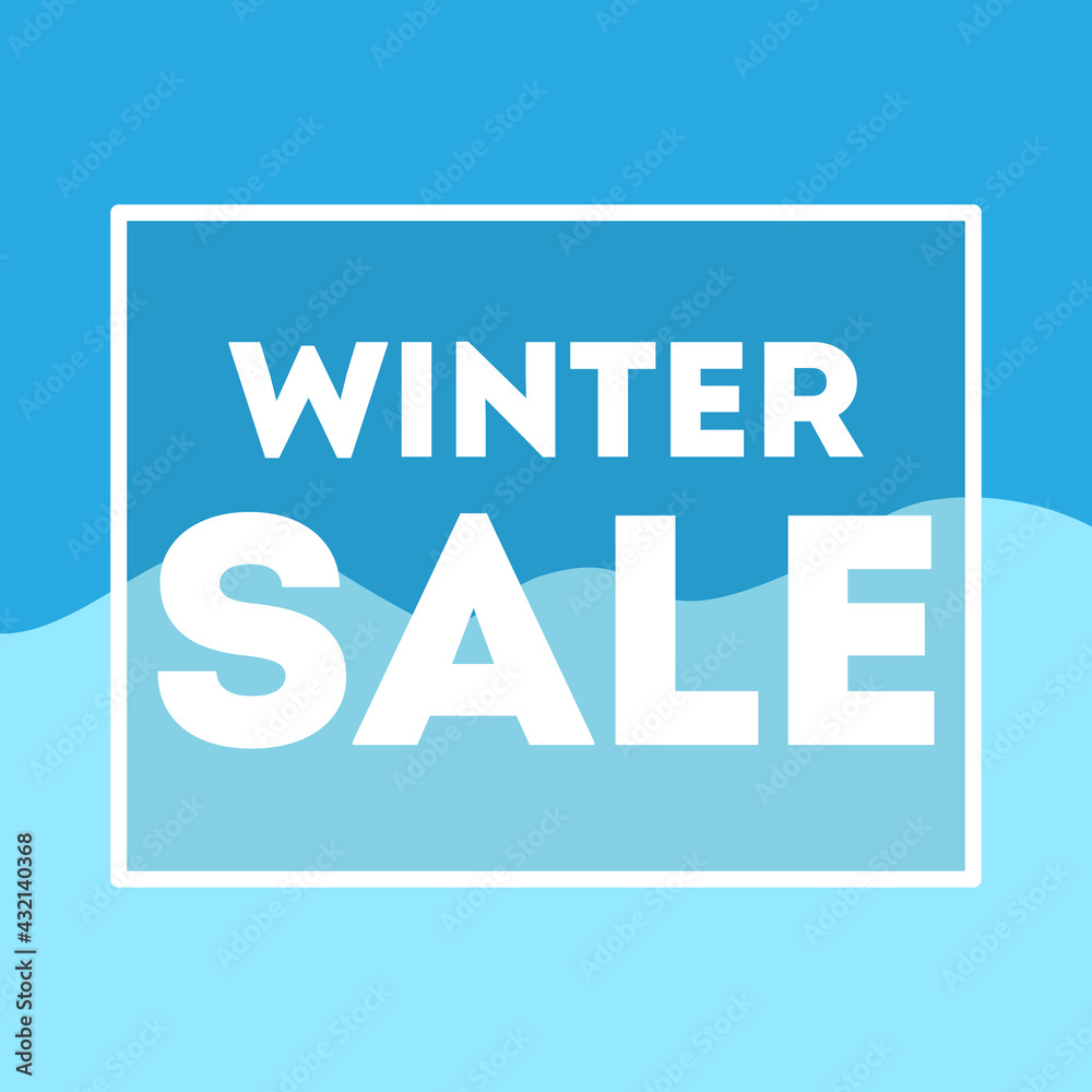 Obraz premium winter sale on the back - light blue background