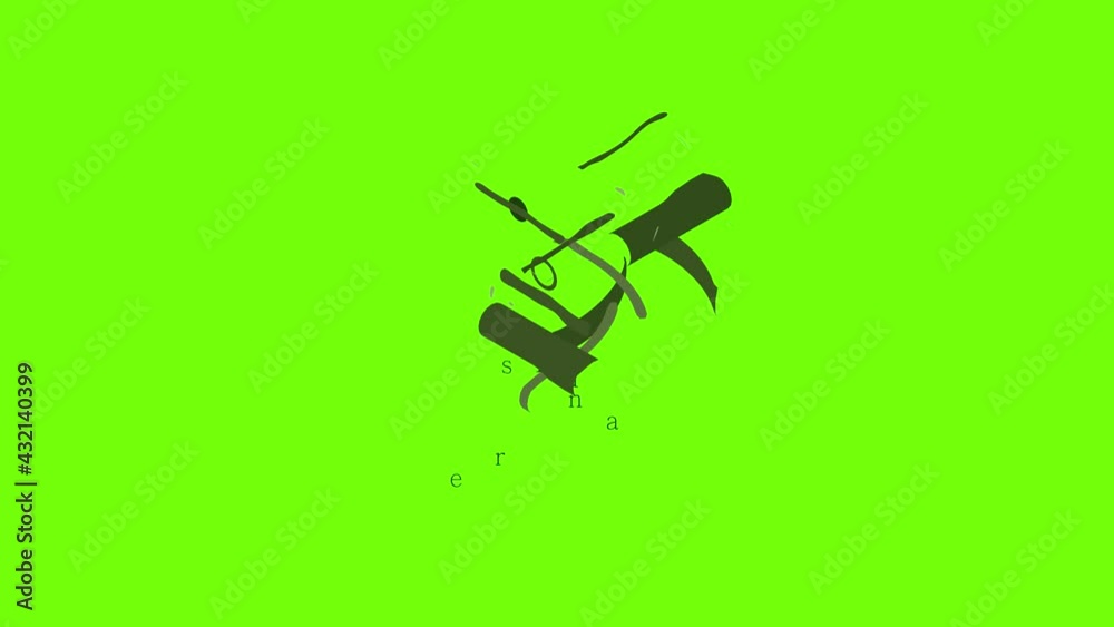 Barend handlebar icon animation cartoon object on green screen background Barend handlebar icon animation cartoon object on green screen background
