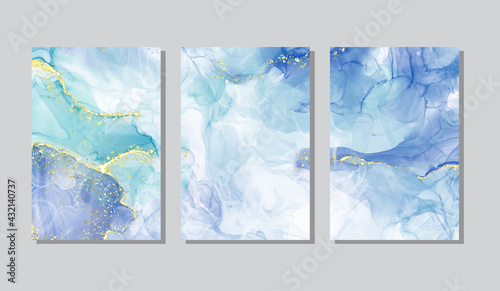 Abstract alcohol ink colors banner. Mixing paints. © sdmix