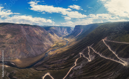 Altai mountain road pass photo