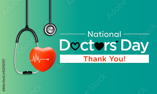 National Doctors' Day is a day celebrated to appreciate and recognize the contributions of physicians to individual lives and communities. Vector illustration.