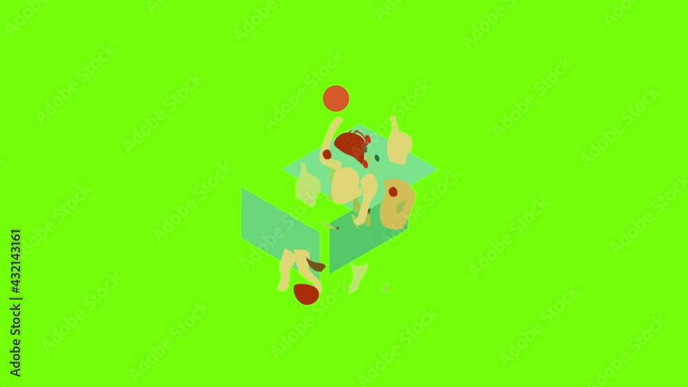 Water polo icon animation cartoon object on green screen background Water polo icon animation cartoon object on green screen background