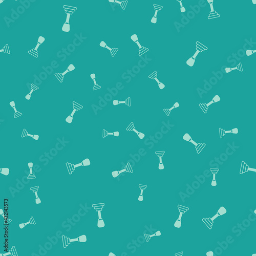 Green Gear shifter icon isolated seamless pattern on green background. Manual transmission icon. Vector