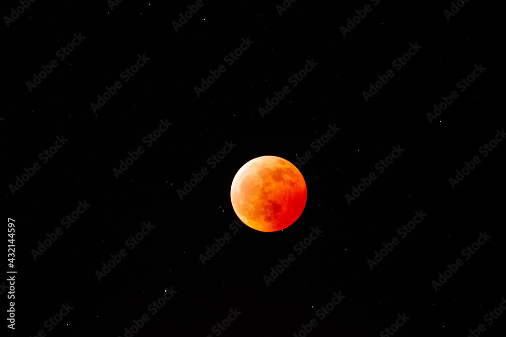 red moon in eclipse