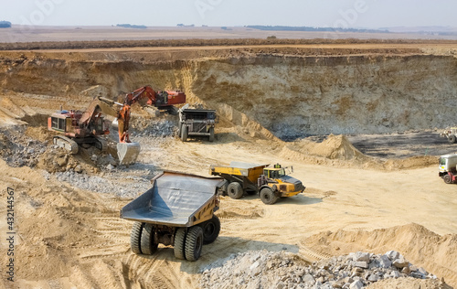 Canvas Print Open Pit Coal Mining and Equipment