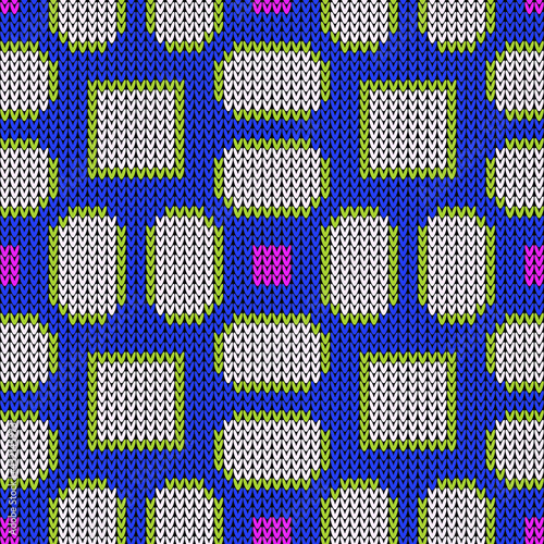 Knitted decoration seamless pattern. Vector illustration