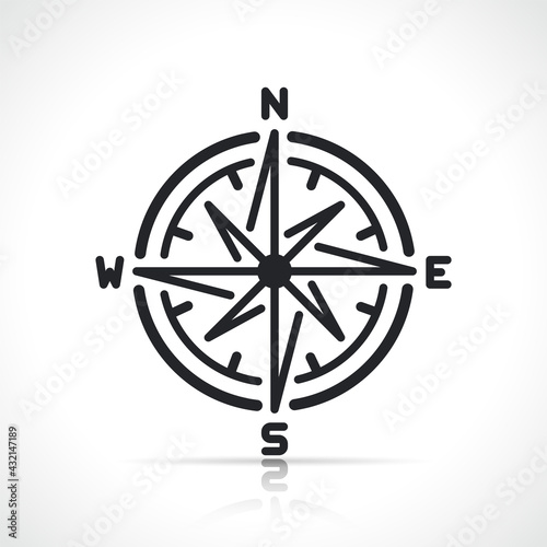 compass rose line sign icon