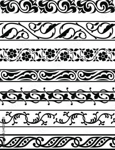 Floral seamless borders 