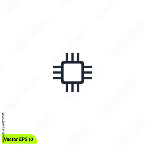 processor chip icon sign 