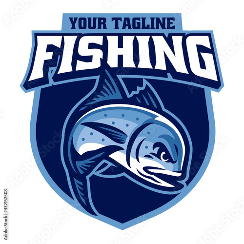 sport logo of giant trevally fishing