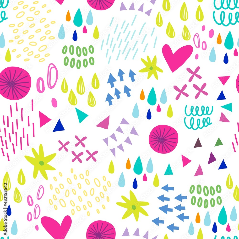 Vector seamless abstract pattern of graphic elements.