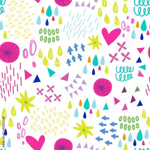 Vector seamless abstract pattern of graphic elements. (ID: 432153542)
