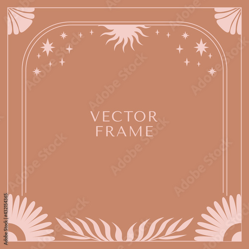 Vector illustration in simple modern style - square abstract background and graphic print - decorative frame with copy space for text