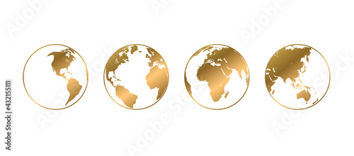 vector Set of golden globes on white background,