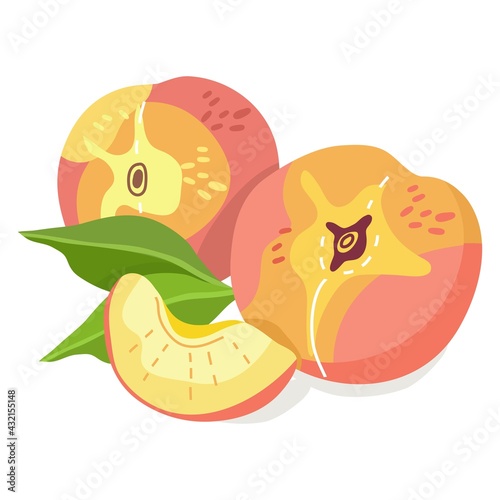 Vector illustration of peach composition isolated. (ID: 432155148)