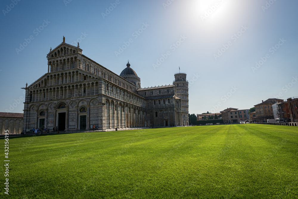 Cathedral (Duomo of Santa Maria Assunta) and the Leaning Tower of Pisa, Piazza dei Miracoli (Square of Miracles), UNESCO world heritage site, Tuscany, Italy, Europe. Cathedral (Duomo of Santa Maria Assunta) and the Leaning Tower of Pisa, Piazza dei Miracoli (Square of Miracles), UNESCO world heritage site, Tuscany, Italy, Europe.