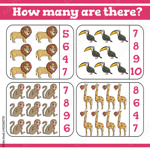 Papier peint How many are there Counting Game for Preschool Children