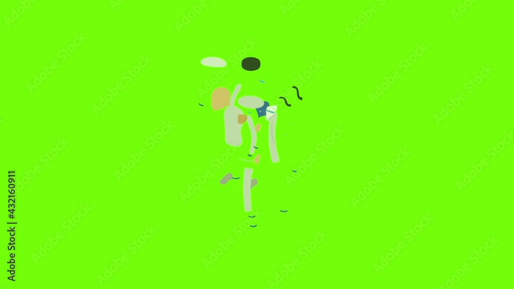 Sailor icon animation cartoon object on green screen background Sailor icon animation cartoon object on green screen background