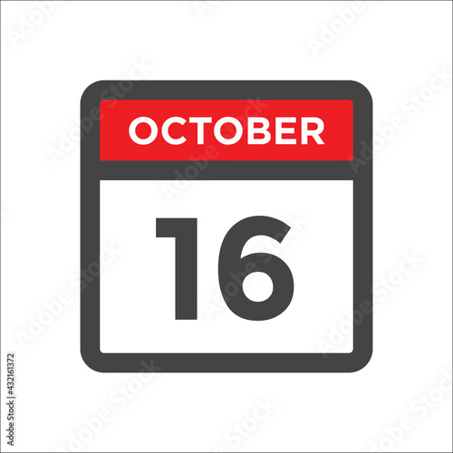 October 16 calendar icon with day of month
