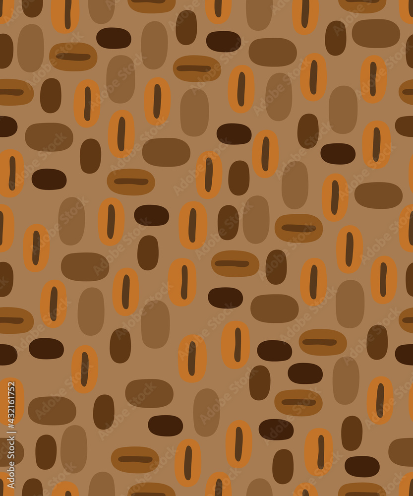 coffee beans, abstract seamless pattern, coffee shop decoration, food wallpaper, brown background