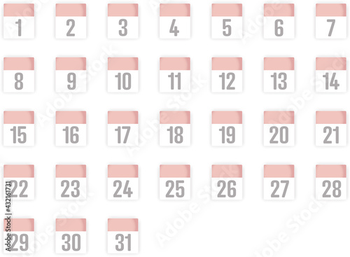 Calendar icons with dates on white background.