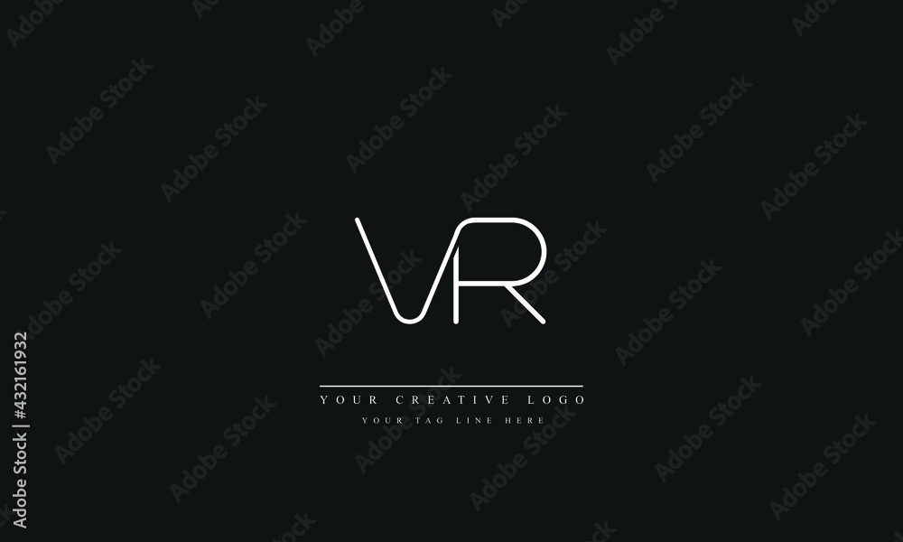 Letter Logo Design with Creative Modern Trendy Typography VR RV V R ...