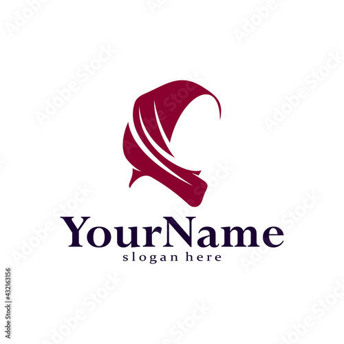 Hijab logo vector illustration design template. creative design