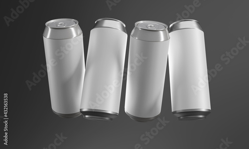 Two aluminum cans in the air