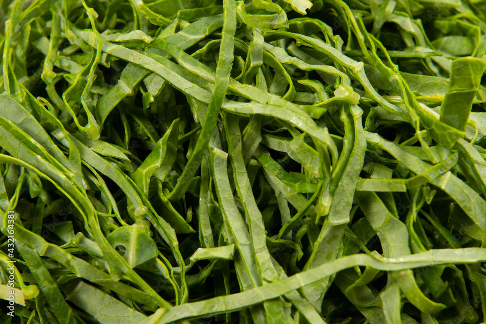 raw cabbage leaf cut and ready to sauté raw cabbage leaf cut and ready to sauté