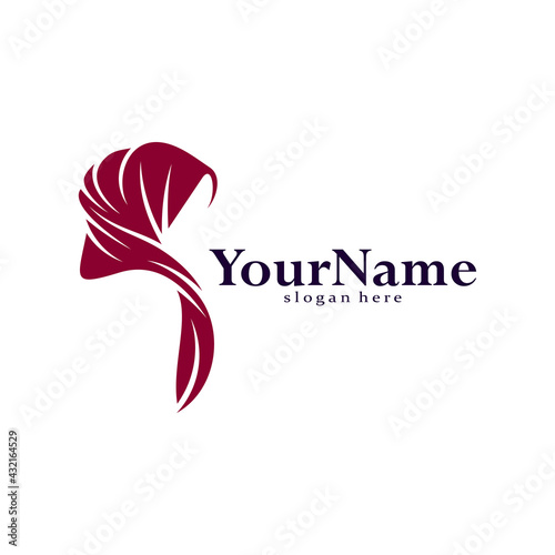Hijab logo vector illustration design template. creative design