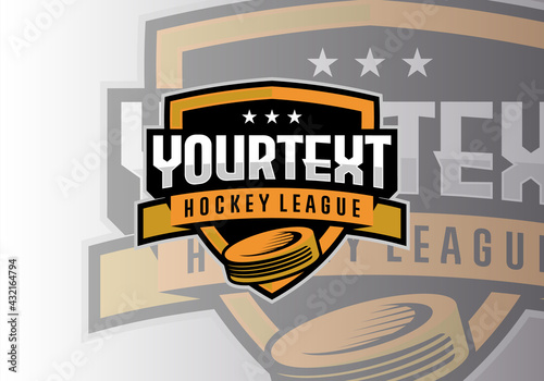Hockey league tournament logo sport design template