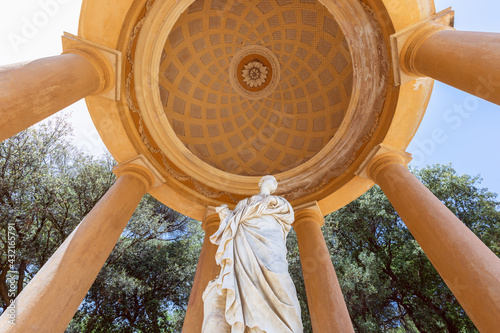 Rotunda with sculpture in Park of the Labyrinth of Horta (Parc del Laberint d'Horta) in Barcelona, Spain photo