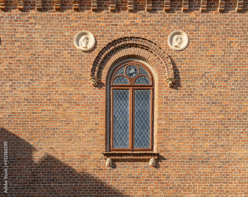 Krakow Poland August 2020. Church window in Krakow, old Town, Lesser poland, Poland, Europe