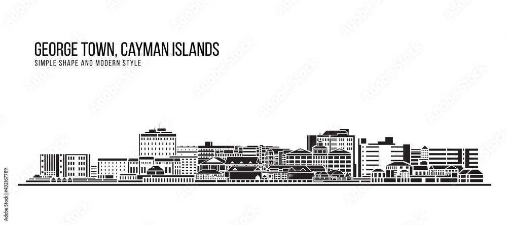 Cityscape Building Abstract Simple shape and modern style art Vector design - Georgetown, Cayman Islands