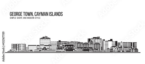 Cityscape Building Abstract Simple shape and modern style art Vector design - Georgetown, Cayman Islands