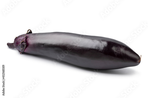 Wallpaper Mural Single fresh ripe purple eggplant close up isolated on white background    Torontodigital.ca