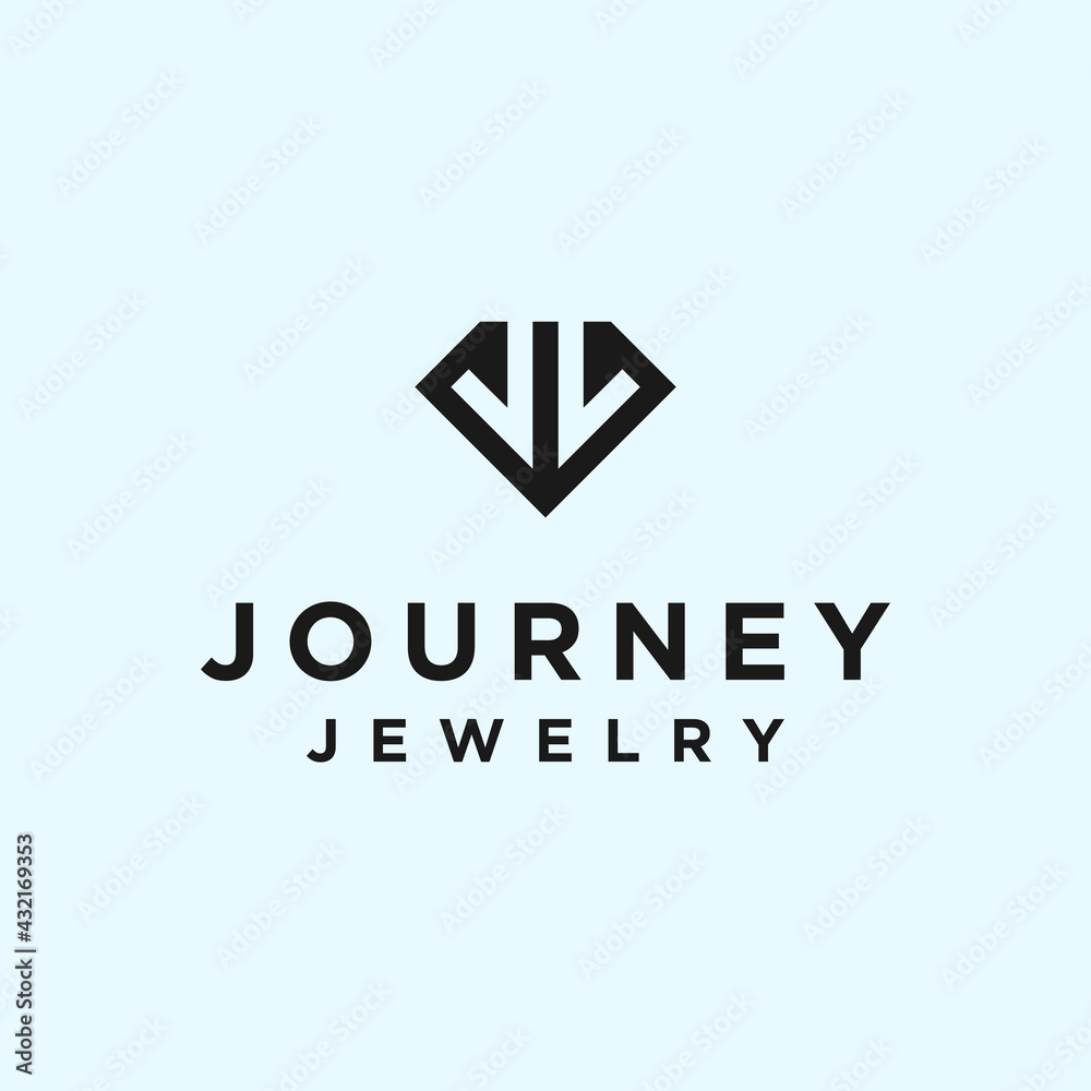 abstract jj logo. diamond icon abstract jj logo. diamond icon
