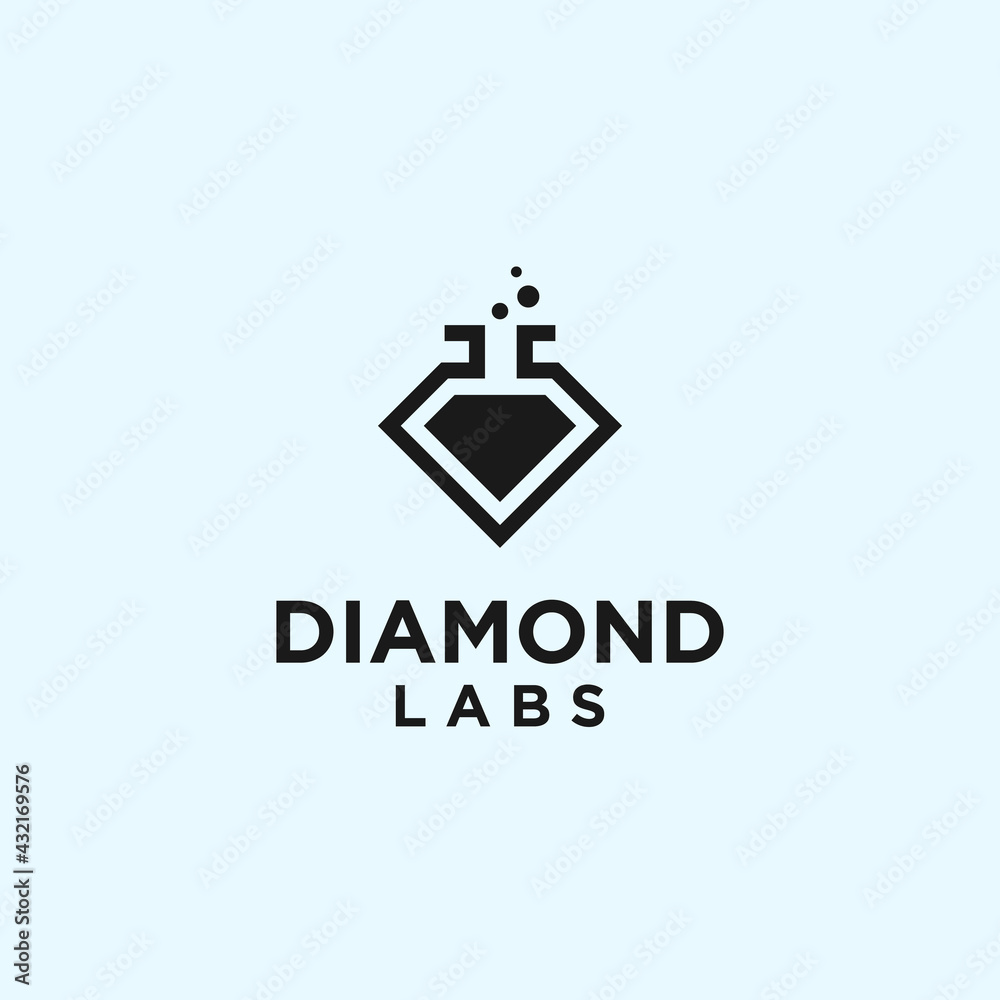 Fototapeta premium abstract lab logo. diamond icon