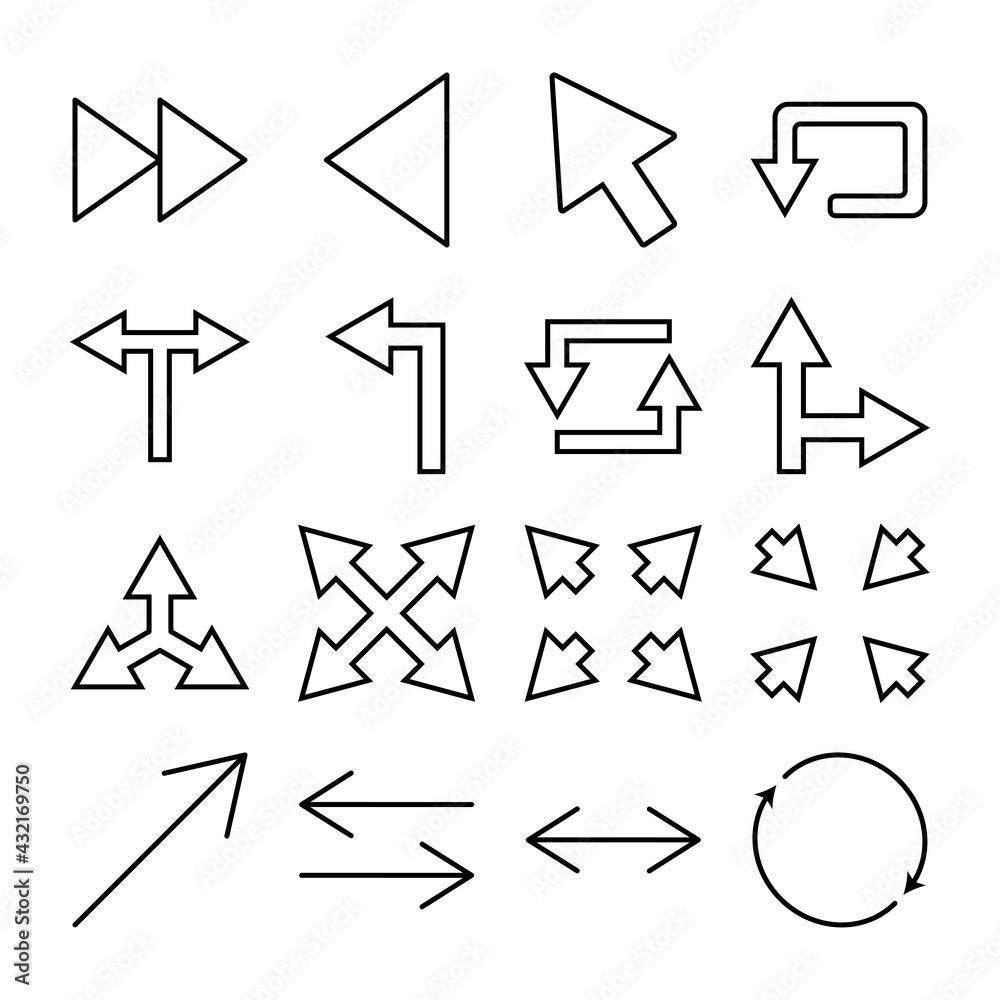 Arrow set icon vector. Flat desing Arrow set icon vector. Flat desing