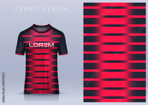 Fabric textile design for Sport t-shirt, Soccer jersey mockup for football club. uniform front view.