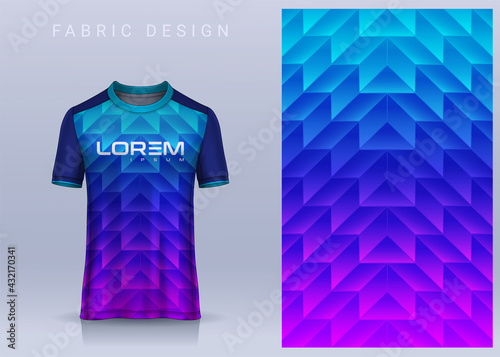 Fabric textile design for Sport t-shirt, Soccer jersey mockup for football club. uniform front view.