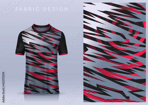 Fabric textile design for Sport t-shirt, Soccer jersey mockup for football club. uniform front view.