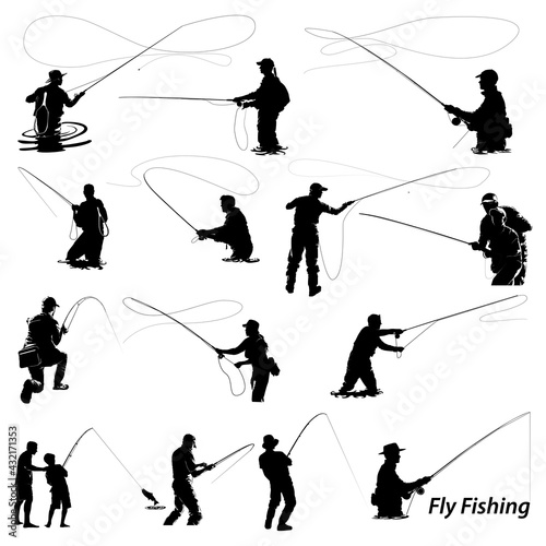 Wallpaper Mural Fishing. Fisherman and trout.Fishing rod wheel closeup