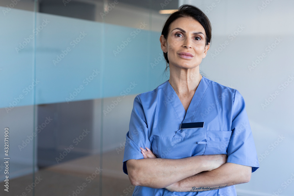 Portrait of female nurse in hospital Portrait of female nurse in hospital