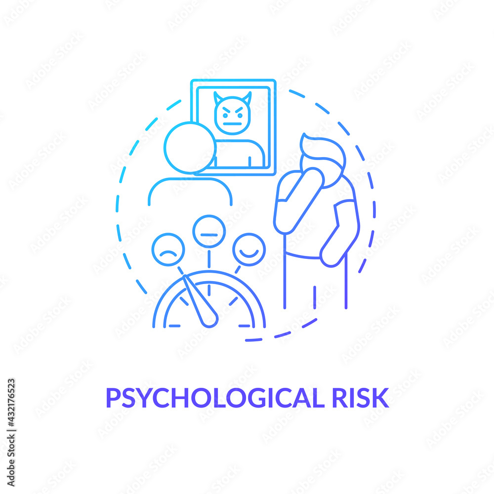 Psychological risk concept icon. Purchase risk factor idea thin line illustration. Targeted marketing. Buying situation. Consumer-perceived threat. Vector isolated outline RGB color drawing