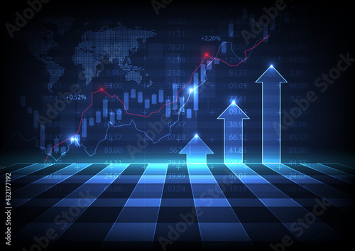 Business stock market graph with arrow